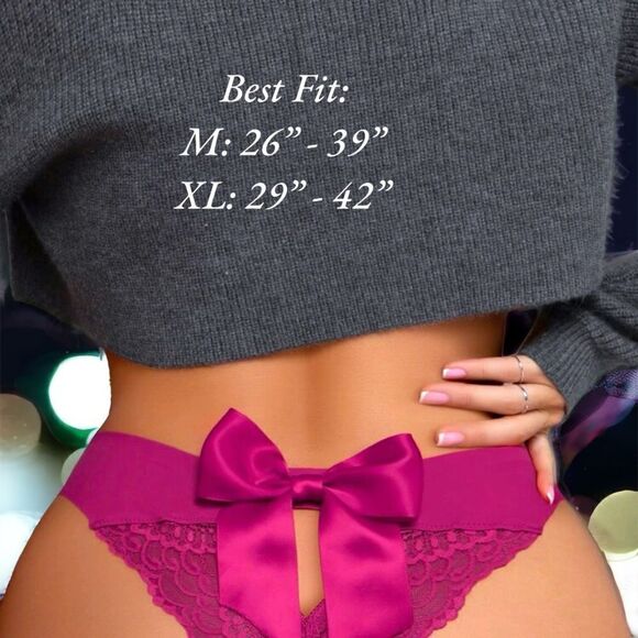 Super Soft & Pretty l Fuscia  Bow Back Panty l M & XL - Picture 3 of 6